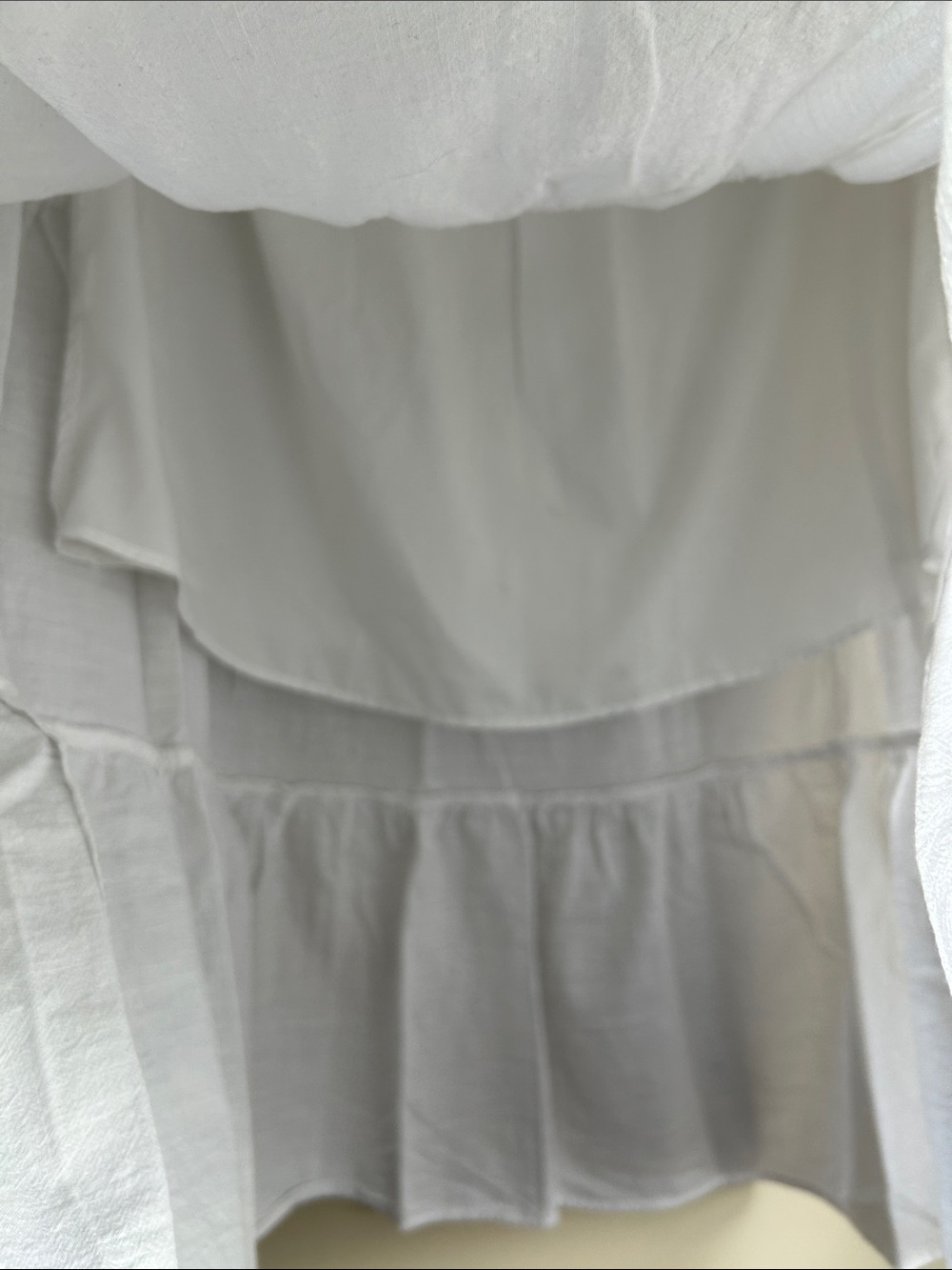 Anrabess long flowy white tiered 100% rayon maxi skirt size medium - Picture 7 of 9